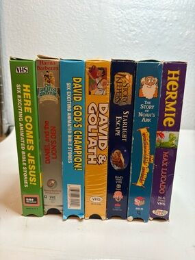 Vintage Kids Bible VHS Lot - Colorful Spines